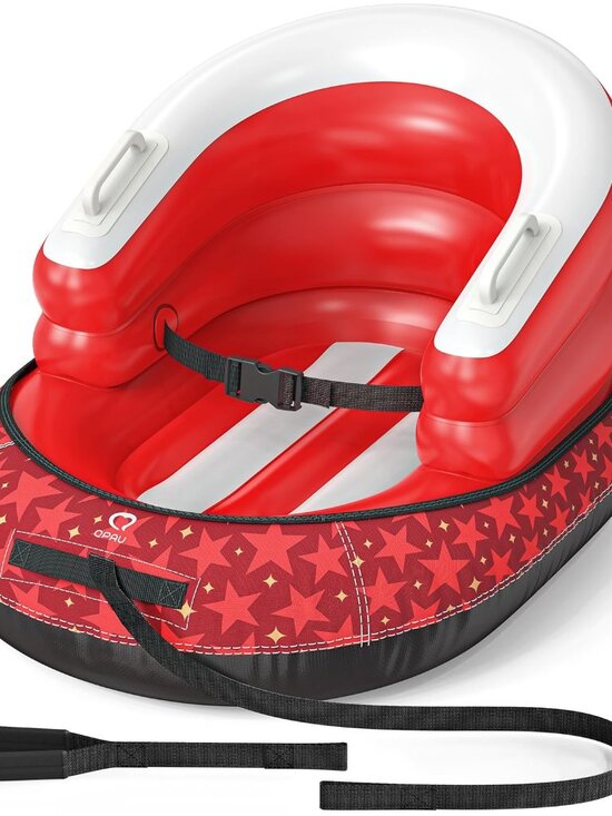 Other - Snow Sled for Toddlers 1-3 with Canvas Cover, Inflatable Baby Sled with 3-Sided